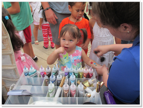Body Painting was a big hit at the Annandale Shopping Center's celebration of National Night Out.